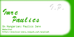 imre paulics business card